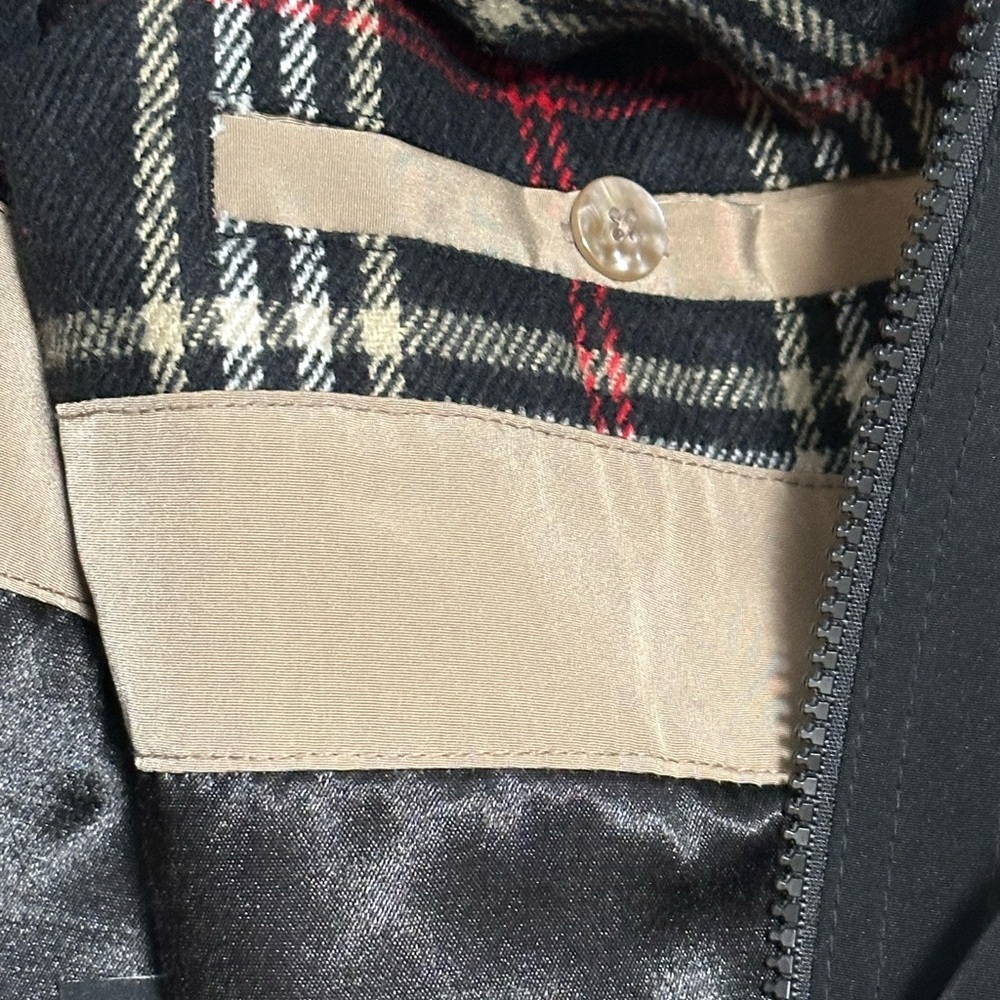 Women’s FS Limited Large 12 - 14 Parka Jacket Coat Black Plaid Lined Pockets - Picture 7 of 9